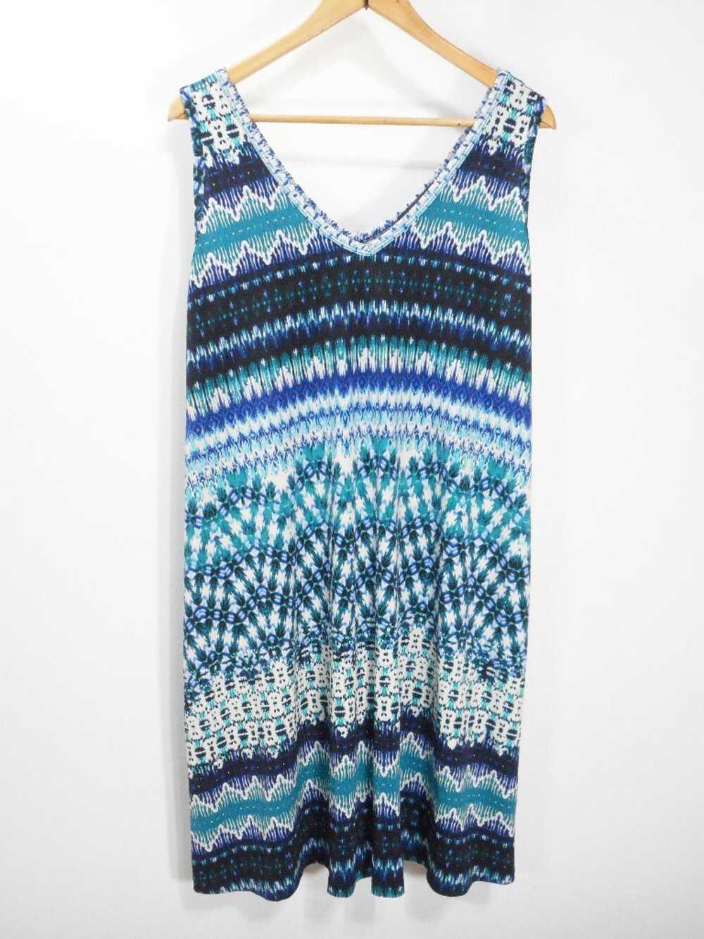 Karen Kane Women's Plus Size 0X Sleeveless V-neck Dress Resortwear Made In USA